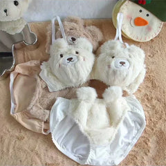 Cute Bear Plush Bra