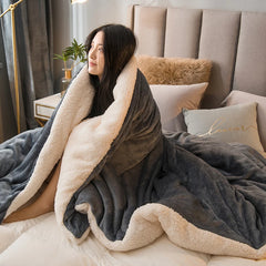 Double-Sided Winter Throw Blanket