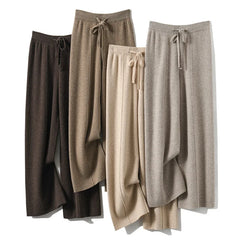 High-Waist Wide-Leg Knit Pants