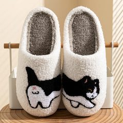 Women's Cartoon Cat Plush Slippers