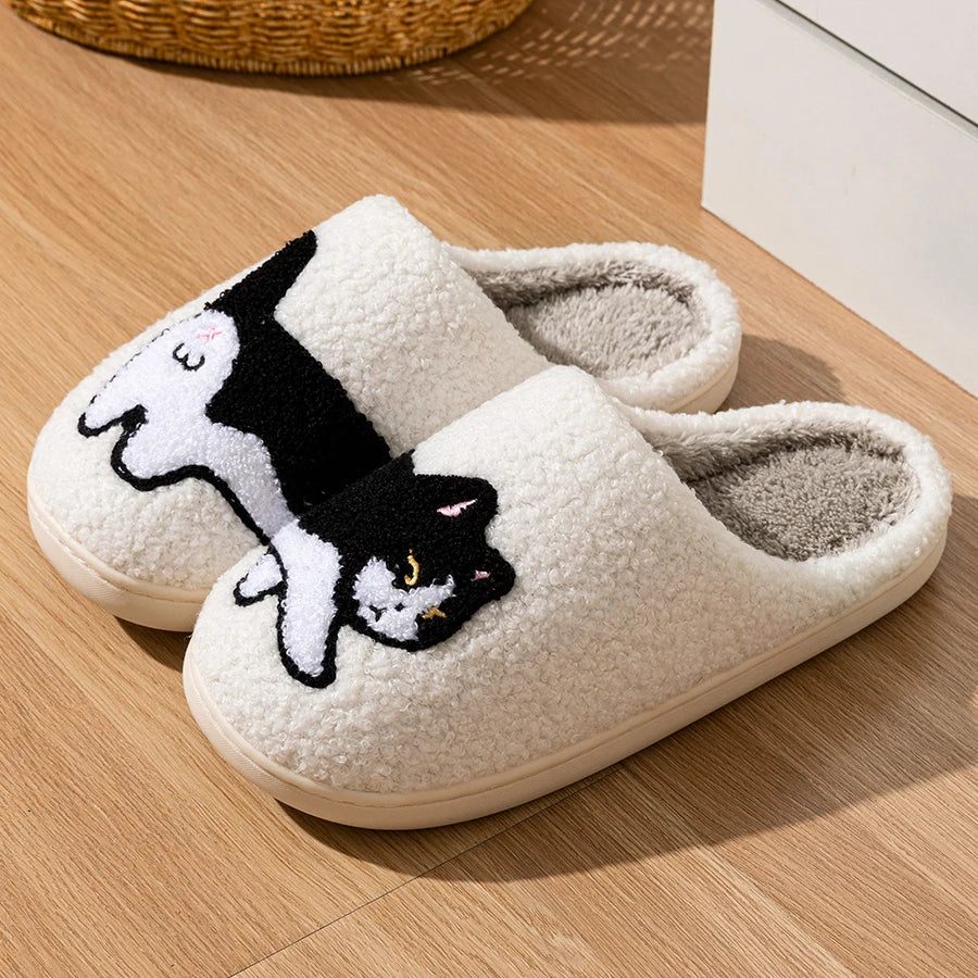 Women's Cartoon Cat Plush Slippers