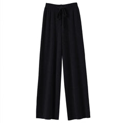 High-Waist Wide-Leg Knit Pants